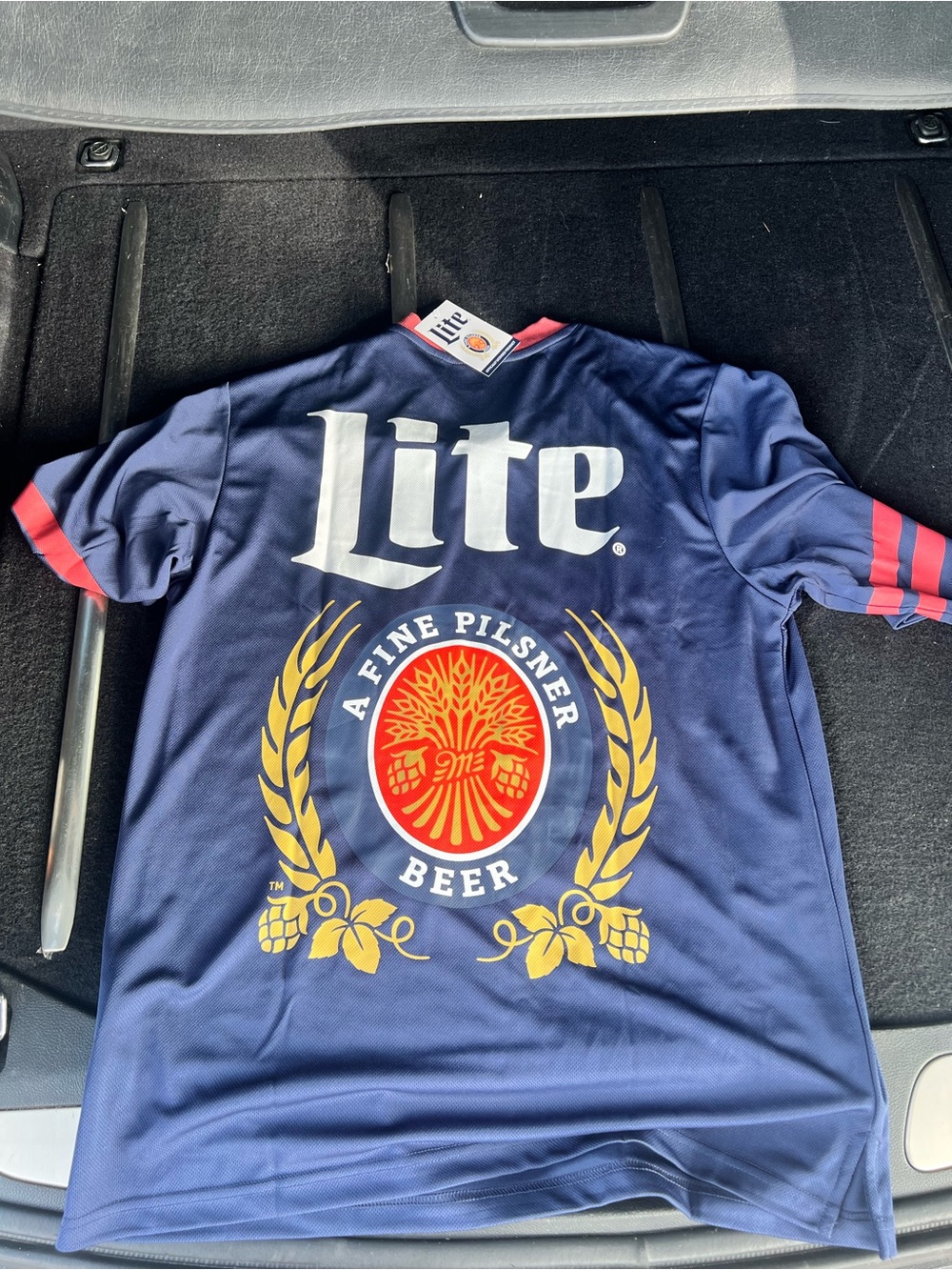 Miller Lite Navy Short Sleeve Logo Jersey